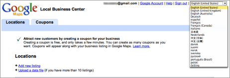 Google Local Business Center - página 1