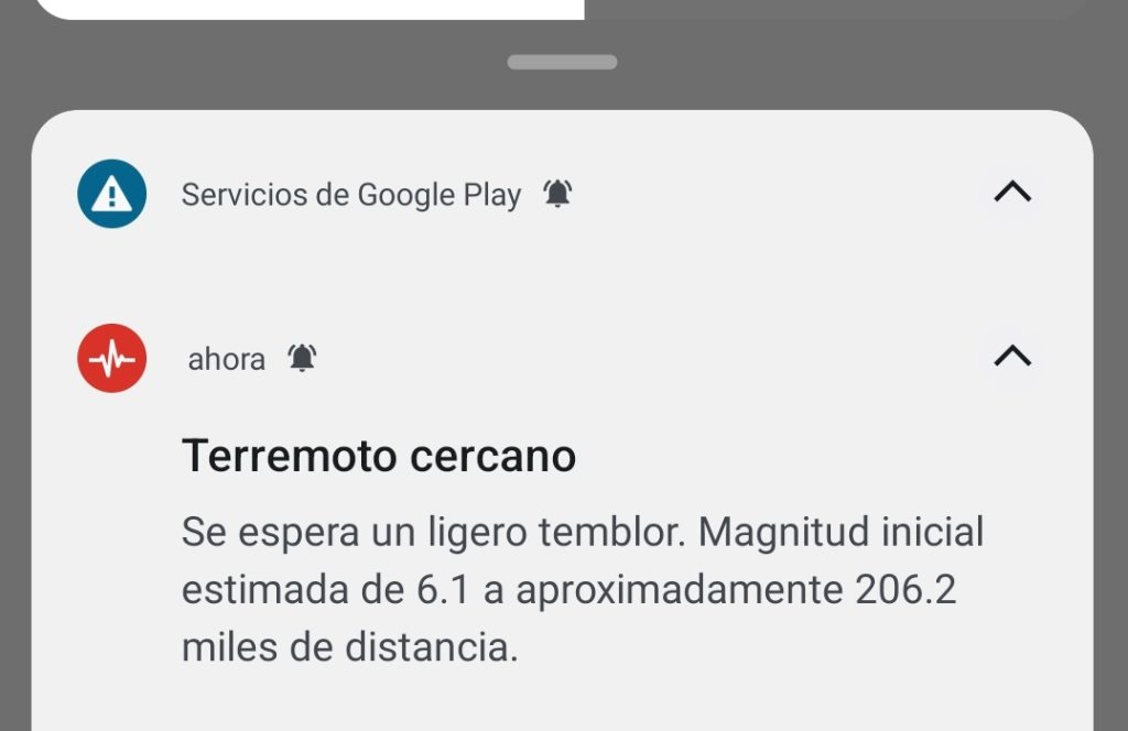 google alerta terremoto