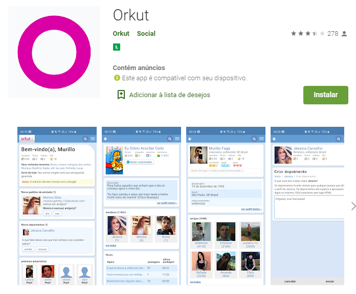 orkut voltou